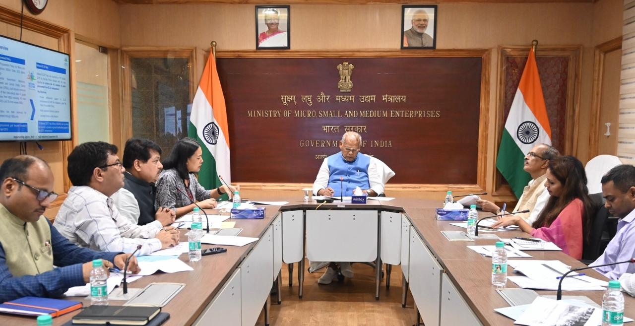 Hon’ble Union Minister of MSME Shri. Jitan Ram Manjhi Presided over the ‘Review of the NSSH Scheme’ held at Udyog Bhawan on 14.08.2024-1.png